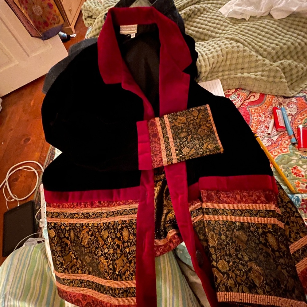 Coldwater Creek Red Velvet Jacket